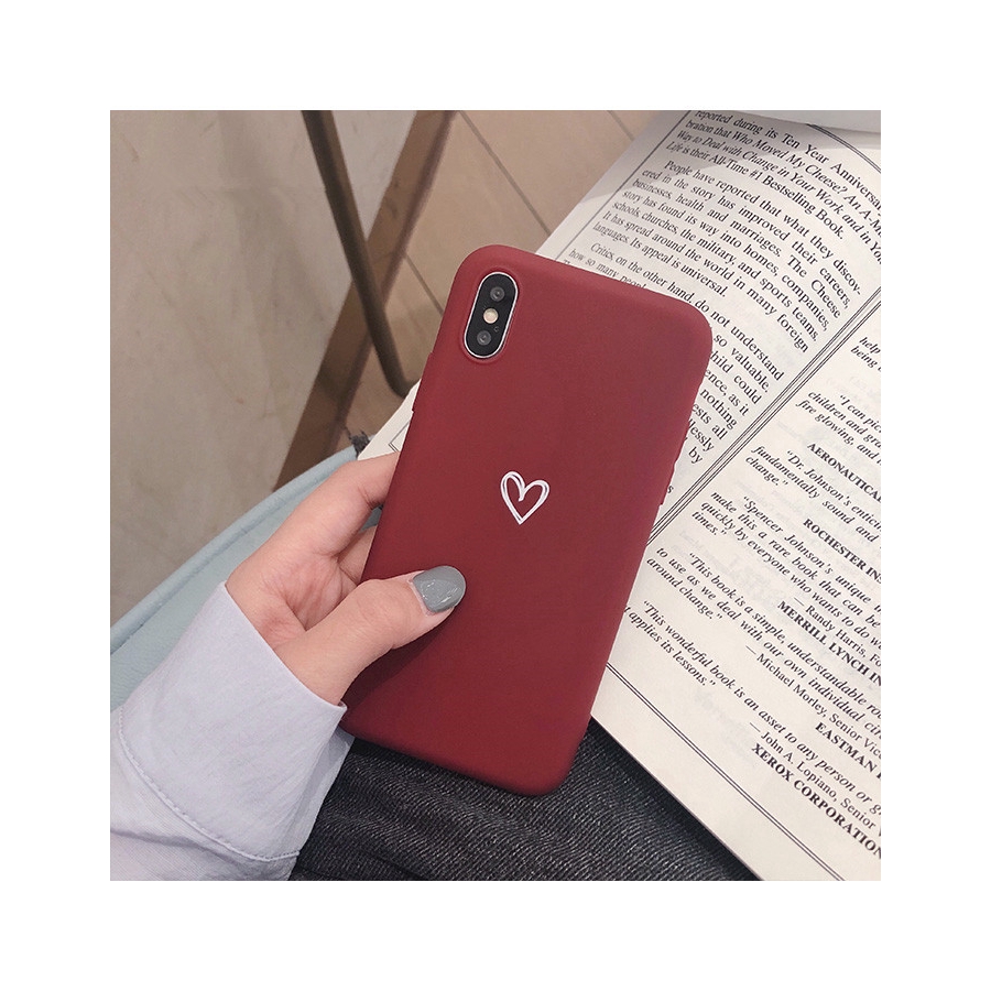 Ốp điện thoại mềm chống rơi họa tiết trái tim bảo vệ toàn diện cho iPhone 6 6S 7 8 Plus 11 Pro Max X XR XS Max 5 5S SE | BigBuy360 - bigbuy360.vn