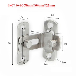 CHỐT CỬA GÀI 90 ĐỘ 70mm*64mm*25mm - 000370