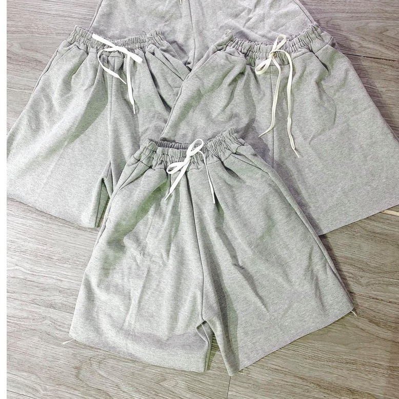 Quần đùi sporty trơn KA Closet 2 màu Đen, Xám chất dầy , dây rút điều chỉnh, đơn giản dễ mặc