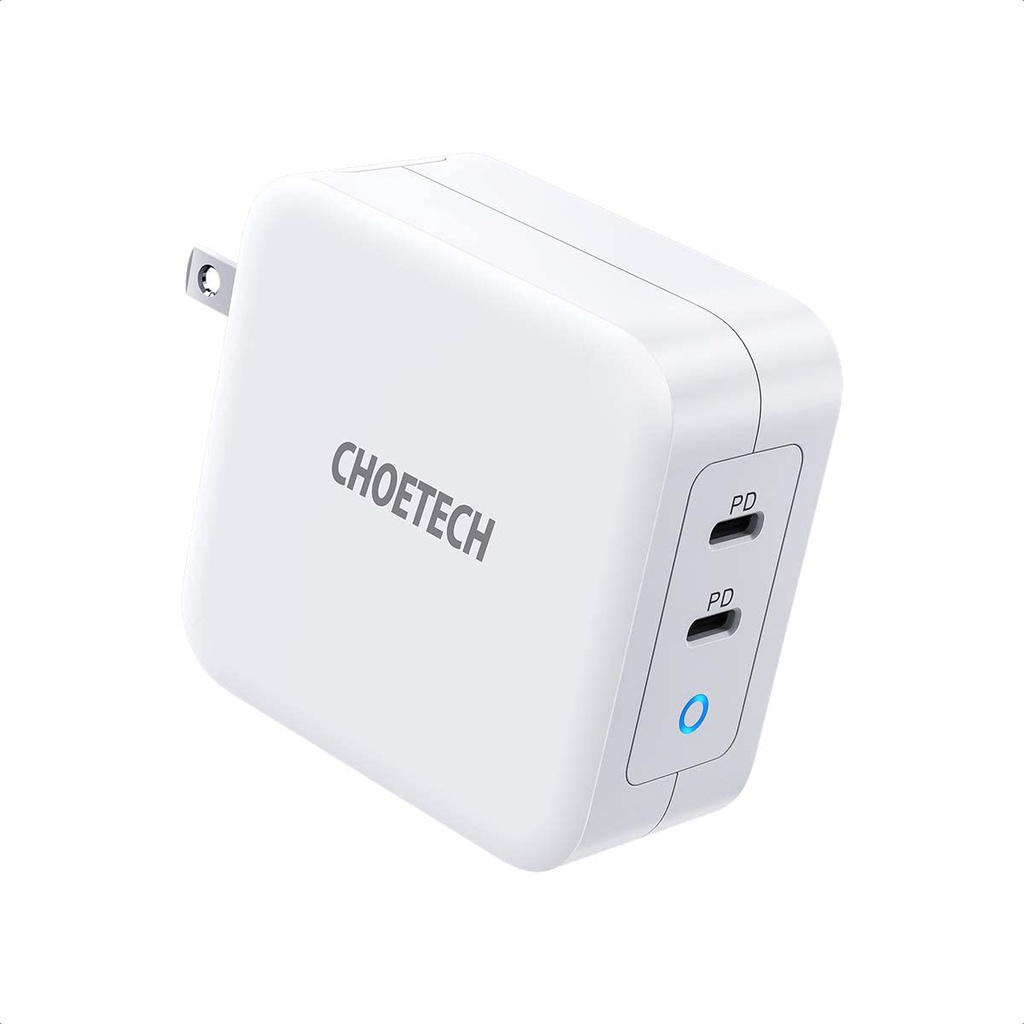 Củ Sạc Laptop Macbook Smartphone GaN PD 100W CHOETECH PD6008 Tặng Kèm Dây Cáp 100W - Hàng Chính Hãng