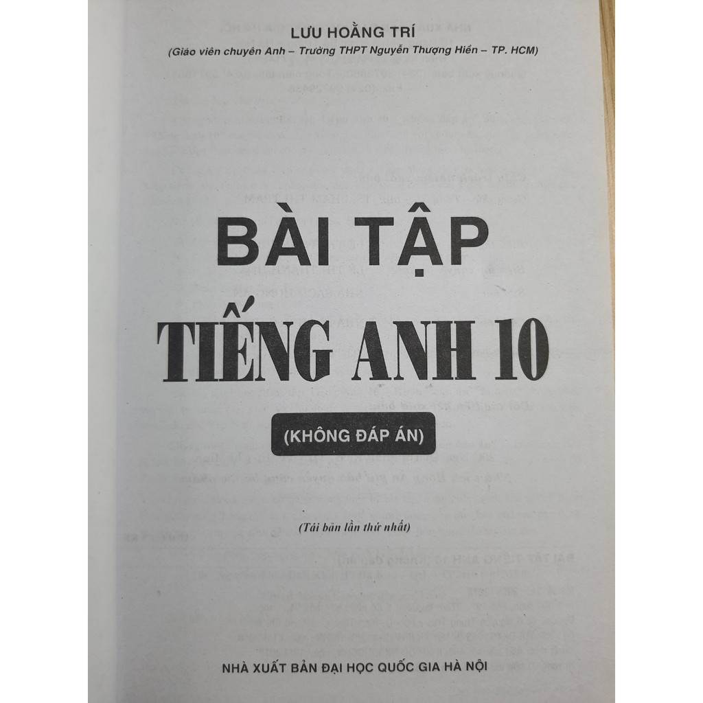 Sách - Bài tập Tiếng Anh 10 ( Không đáp án )