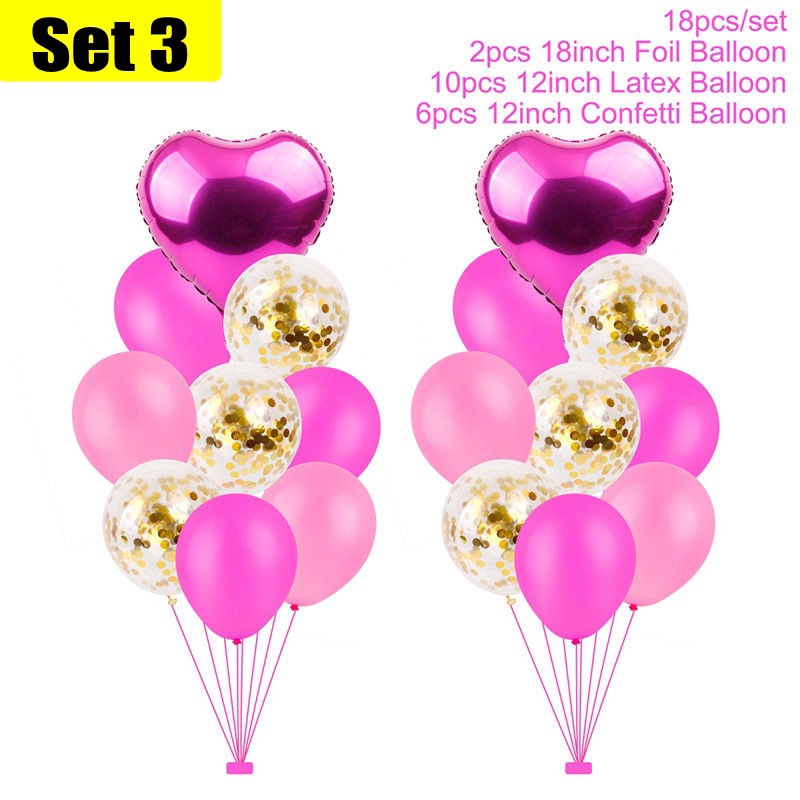 Set 18 bong bóng màu sắc trang trí tiệc tùng 12&quot;