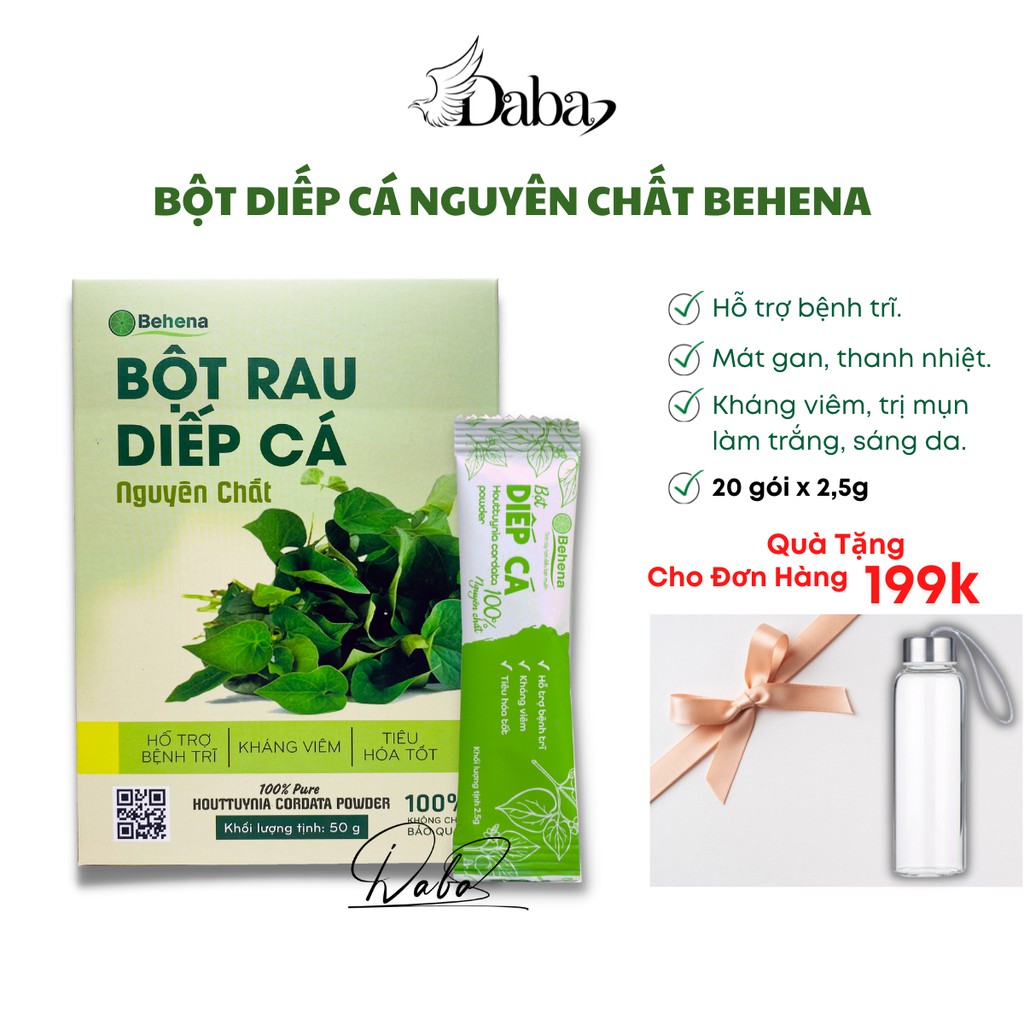 Bột Diếp Cá Sấy Lạnh Nguyên Chất Hộp 50g - Hỗ trợ mát gan, Táo Bón, Làm Đẹp
