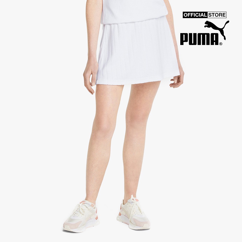 PUMA - Chân váy mini thể thao lưng thun Downtown Towelling 533592-02