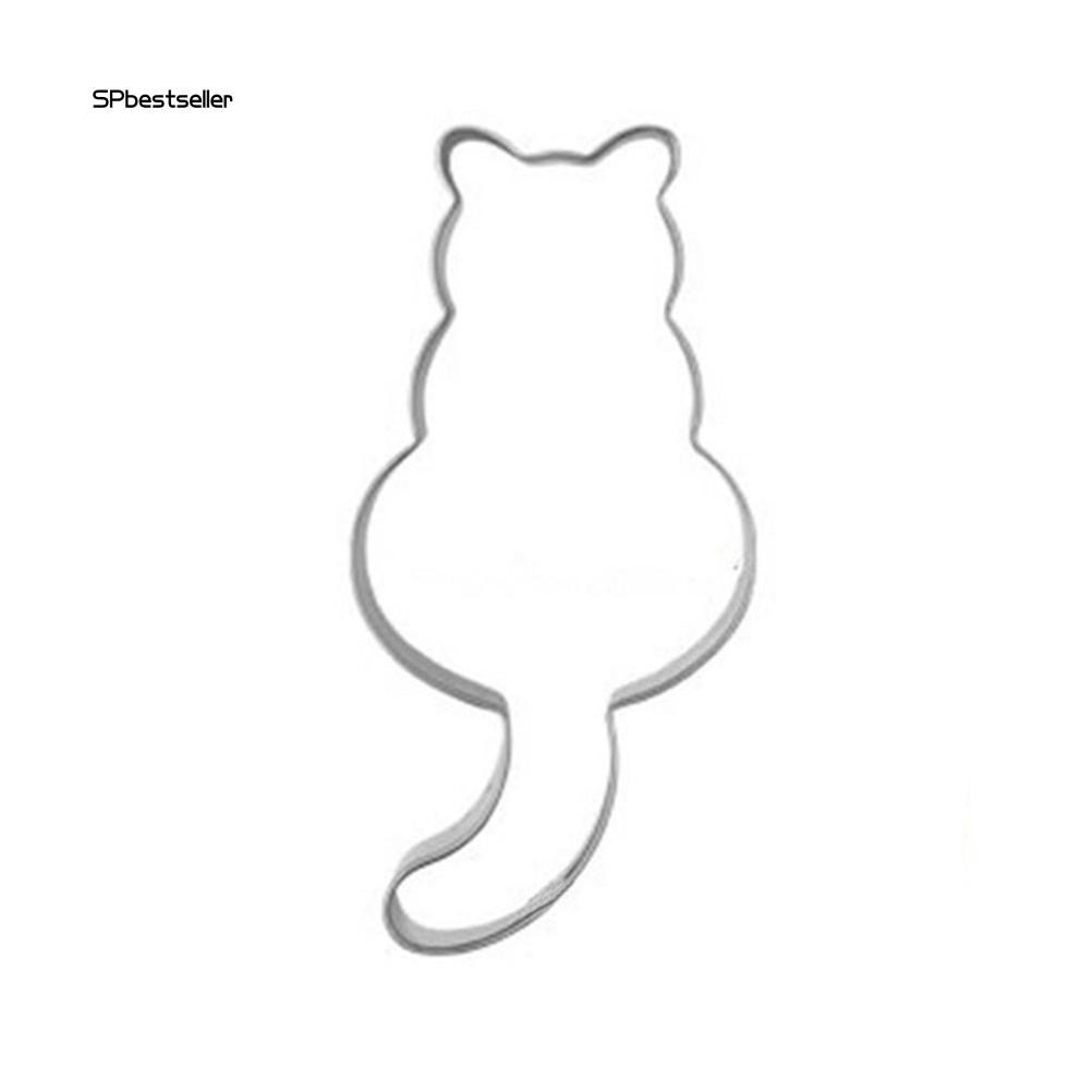 Khuôn cắt tạo hình con mèo cho bánh quy chất liệu thép không gỉ kích thước 8cm x 3.8cm