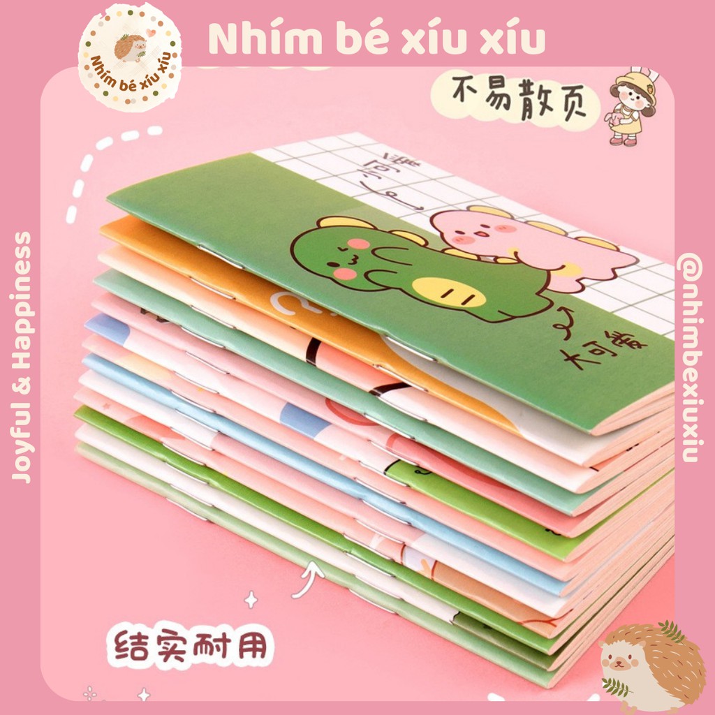 Sổ tay kẻ ngang size A7 nhiều hình cute dễ thương VT143
