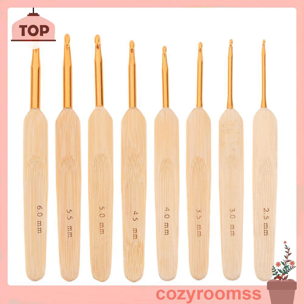 Bộ 8 Dụng Cụ Đan Móc Len Chất Liệu Tre Và Nhôm