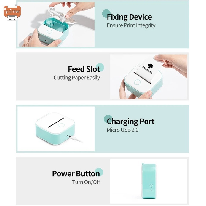 Máy In Ảnh Nhiệt Bỏ Túi T02 Nhỏ Gọn Tiện Dụng