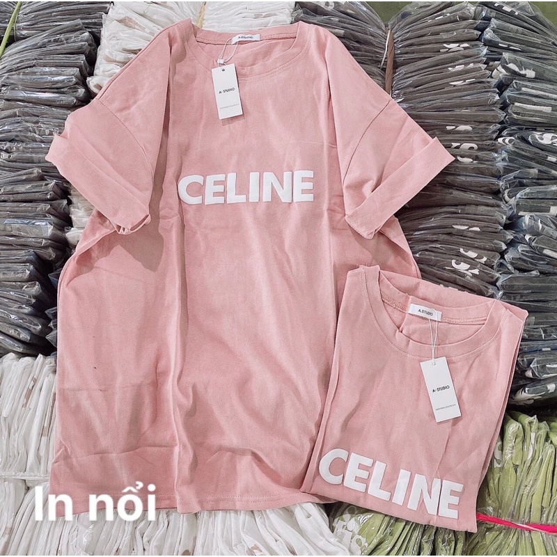 Áo thun, áo phông 3158 cotton form rộng màu hồng