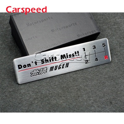 1 Cái Đừng Dịch Chuyển Miss Mugen 3.9 "" Nhôm Auto Body Gear Stick Sticker Biểu tượng