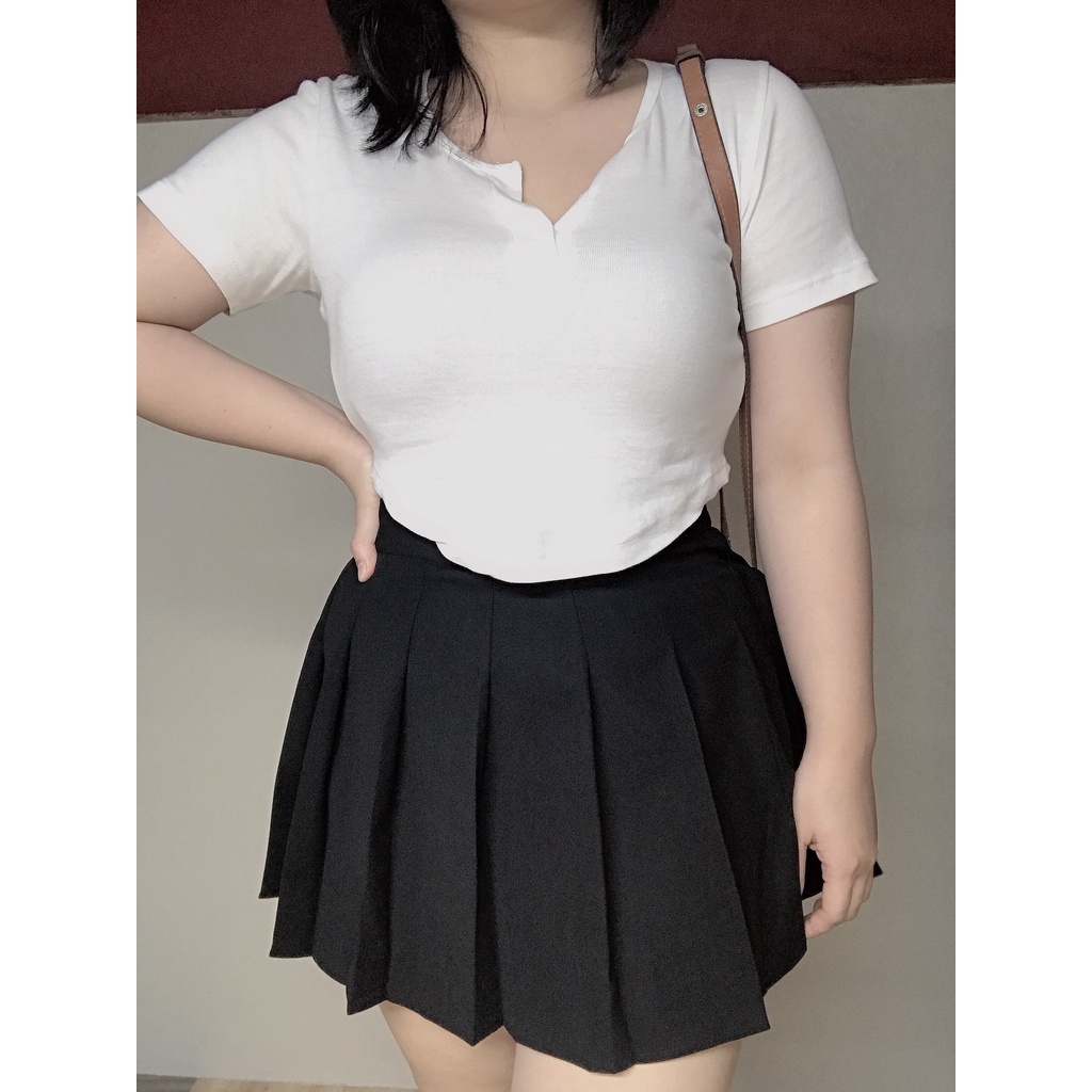 Áo ngắn tay đuôi tôm croptop Bigsize chất thun co dãn thoải mái