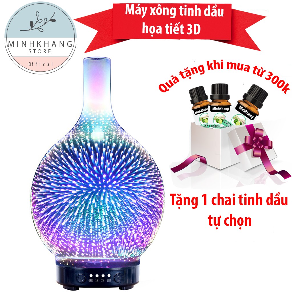 Máy Xông Tinh Dầu, Khuếch tán tinh dầu, Phun sương Lọ hoa 3D