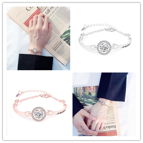 Vòng Đeo Tay Đính Đá Zircon Có Thể Điều Chỉnh Thời Trang Dành Cho Nữ