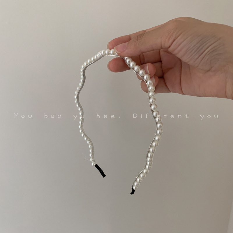 Băng đô cài tóc đính ngọc trai phong cách Pháp cổ điển thiết kế độc đáo thời trang mùa hè dành cho nữ