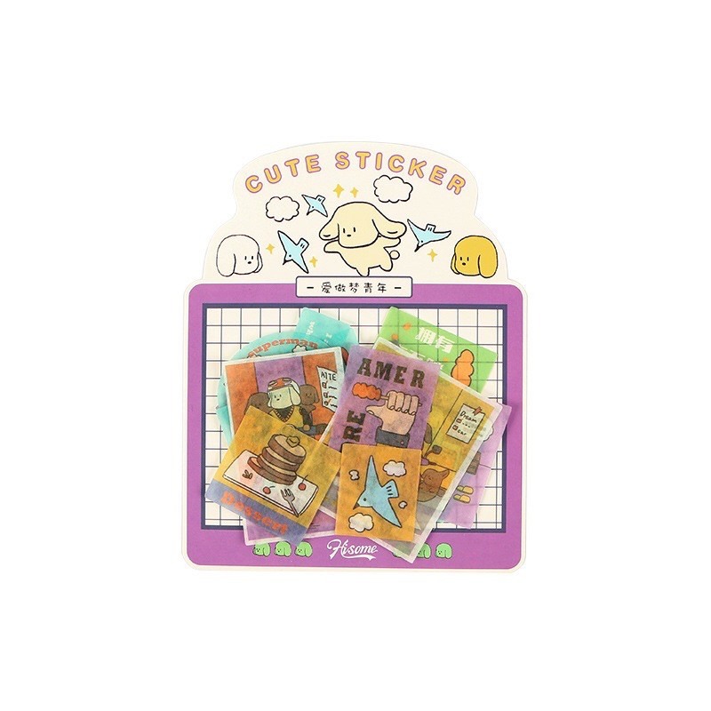 Túi 20 sticker hình dán tấm to kẻ lười biếng