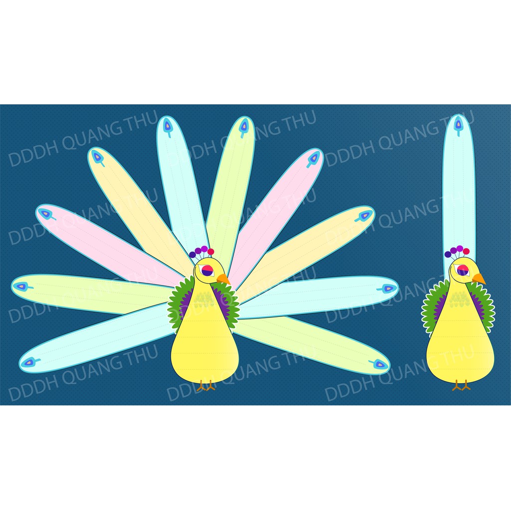 Chim công xòe đuôi