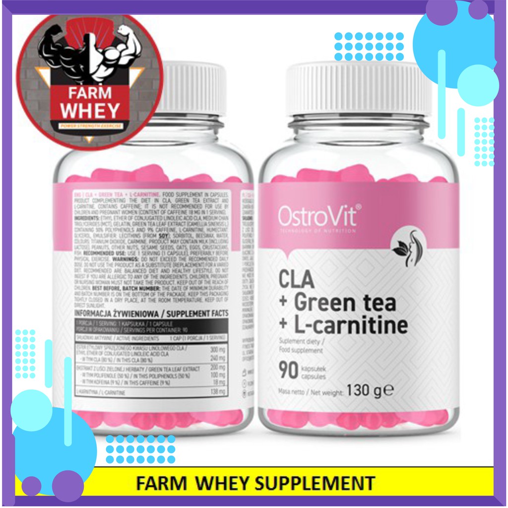 SIÊU GIẢM GIÁ -  VIÊN UỐNG GIẢM MỠ OSTROVIT CLA + GREEN TEA + L-CARNITINE 90V CAM KẾT CHÍNH HÃNG