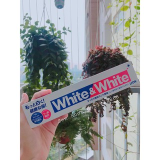 (BILL SIÊU THỊ) KEM ĐÁNH RĂNG LÀM TRẮNG RĂNG NỘI ĐỊA NHÂT LION WHITE & WHITE
