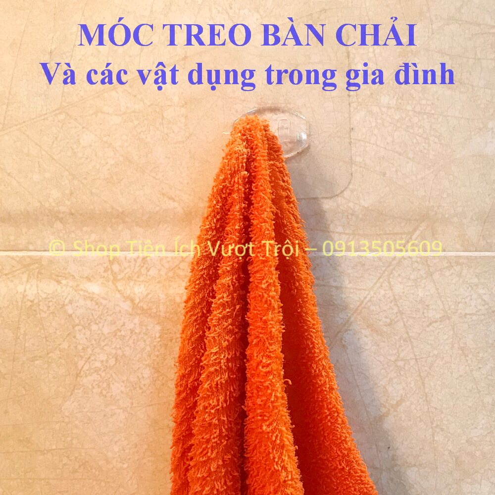 Móc dán treo bàn chải và nhiều vật dụng trong nhà tắm, nhà bếp, tiện lợi,chi phí thấp,không khoan đục-Tiện Ích Vượt Trội