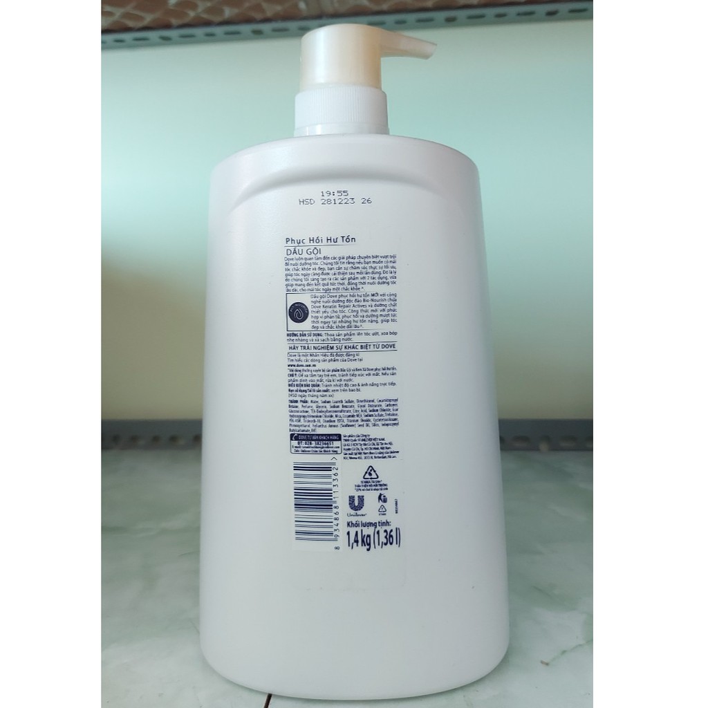 Dầu gội Dove phục hồi hư tổn 1.4kg - mỹ phẩm ola
