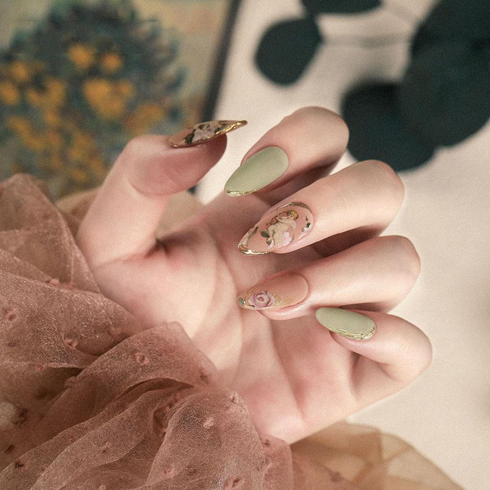 QQMALL Miếng Dán Trang Trí Móng Tay DIY Hình Thiên Thần Xinh Xắn