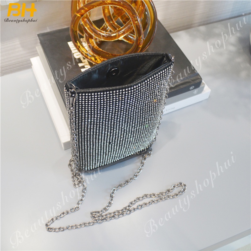 Túi Lưới Đeo Chéo Đính Đá Thời Trang Dành Cho Nữ