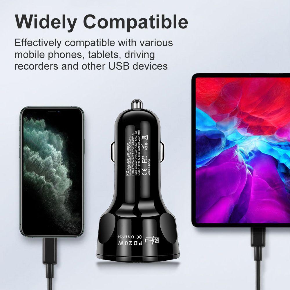Cốc Sạc Nhanh QC3.0 Type-C USB Cho Xe Hơi