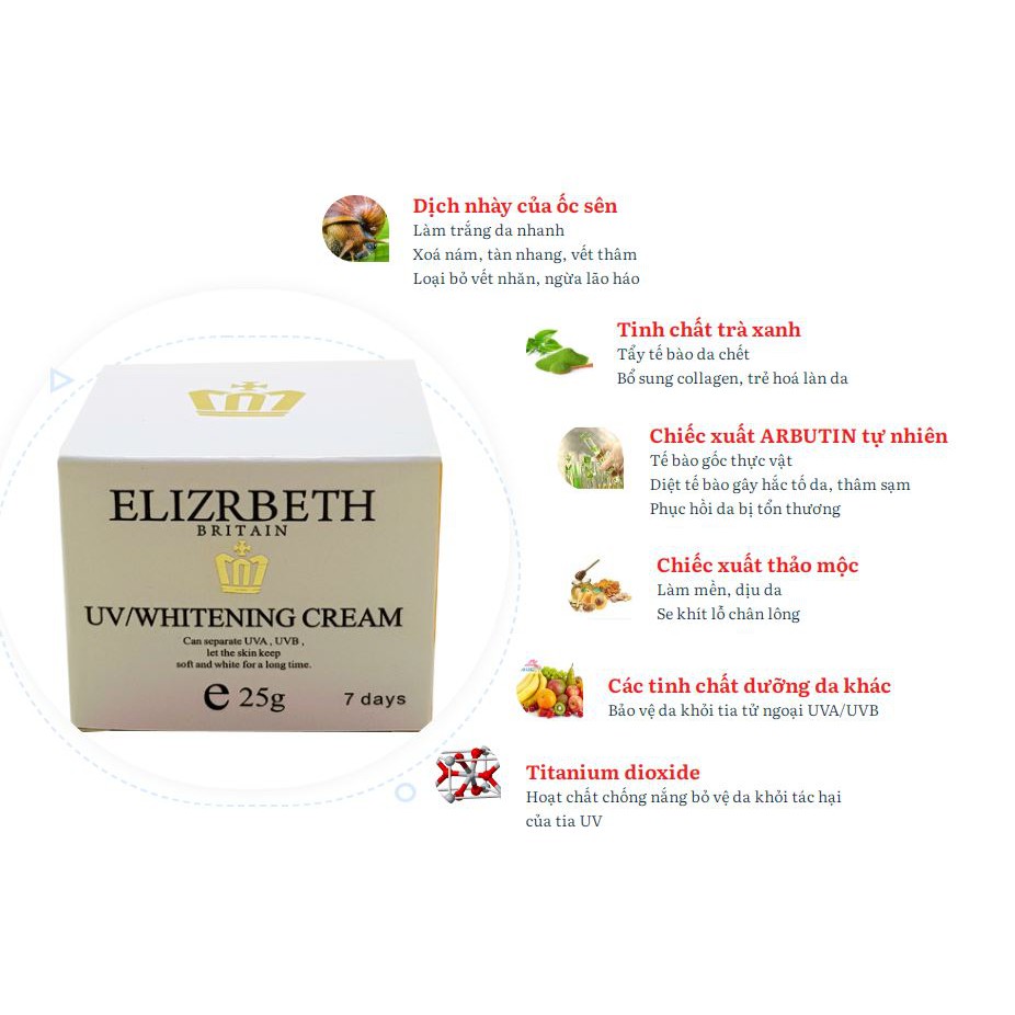 Kem dưỡng trắng chống lão hóa Elizabeth