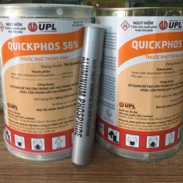 Thuốc xông mọt gạo,lúa,ngô,mỳ,thực phẩm QUICKPHOS 56% dạng tuýt 20 viên -Hàng Mới