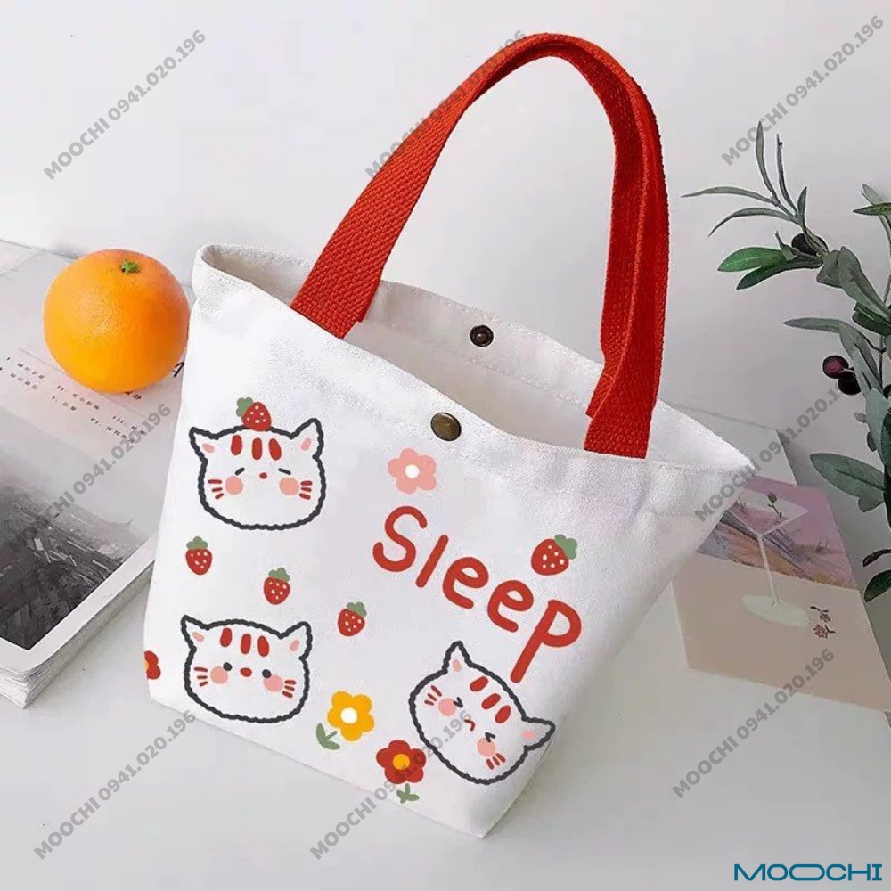 Túi Vải Canvas Mini In Họa Tiết Đáng Yêu Phong Cách Thời Trang Dành Cho Bạn Nữ