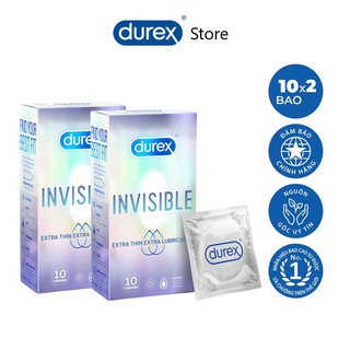 Combo 2 hộp bao cao su siêu mỏng Durex Invisible (20 chiếc)