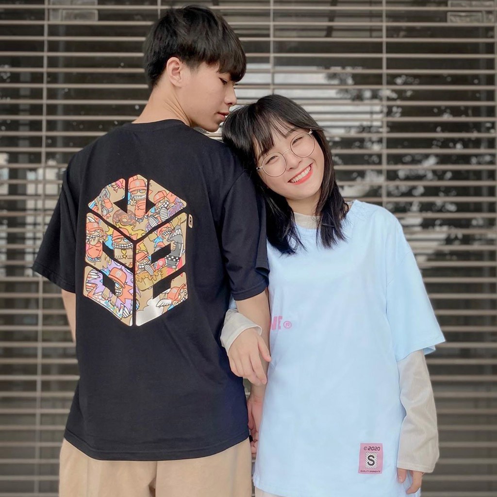 Áo Thun Form Rộng Unisex SWE Cube MOZZIE Nam Nữ - Kiểu áo phông nữ tay lỡ Ulzzang Nelly Leevin Store