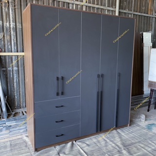 Tủ quần áo, tủ áo 5 cánh hiện đại, tay nắm dài cao cấp sang trọng, gỗ cn MDF, CPX-T34