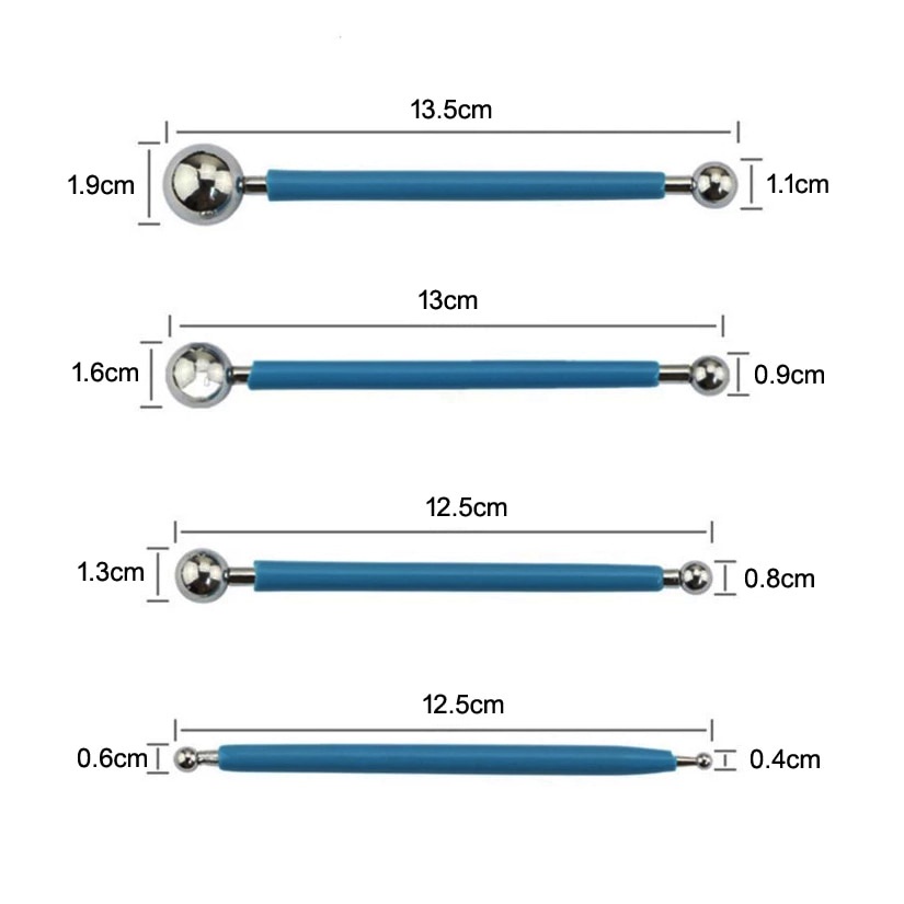 Set 4 dụng cụ tạo hình hoa trang trí bánh