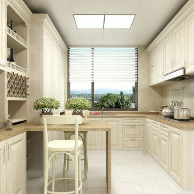 Decal giấy dán tường ván gỗ dày TRẮNG KEM khổ 60cm keo sẵn (giá 1m dài)