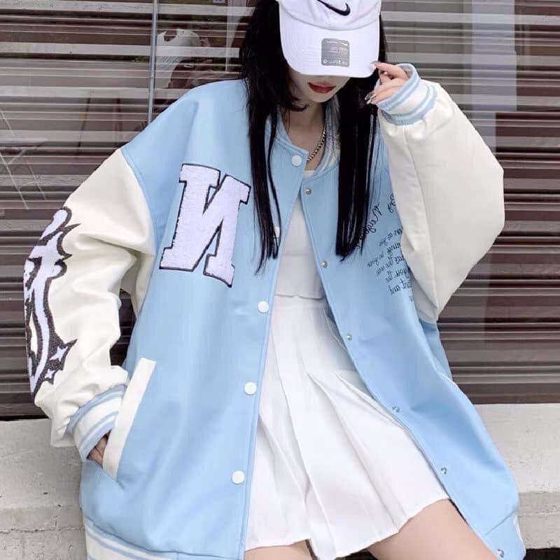 VARSITY JACKET LEATHER - ÁO KHOÁC DA THÊU CHỮ N