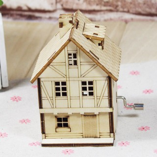 Hộp nhạc ngôi nhà tự lắp ráp, quay tay độc đáo DIY