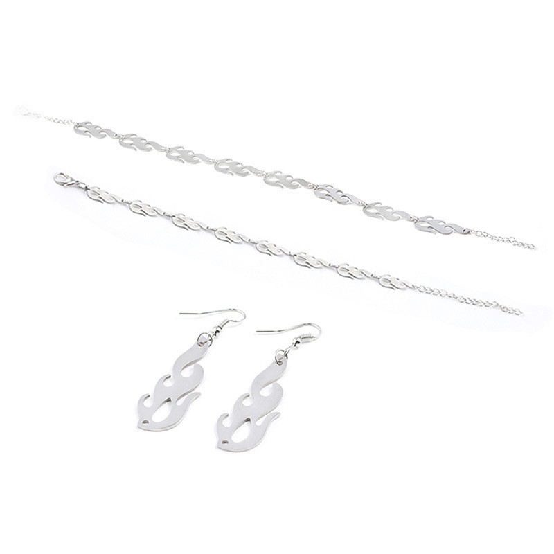 Set Nữ Trang Kim Loại Hình Ngọn Lửa Phong Cách Hip Hop Thời Trang