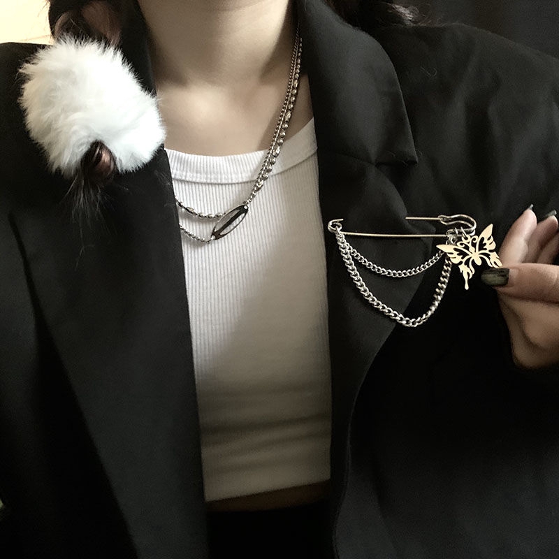 Trâm Cài Áo Dây Xích Phong Cách Harajuku Sang Trọng Cho Nữ