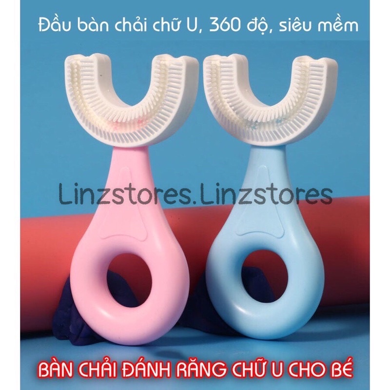 Bàn Chải Đánh Răng trẻ em Silicon Hình Chữ U, Bàn Chải Tập Đánh Răng Cho Bé Từ 2 - 6 Tuổi