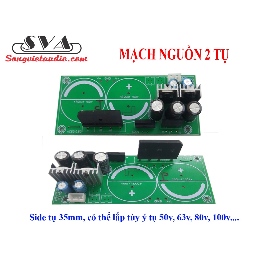 MẠCH NGUỒN 2 TỤ AMPLI (KHÔNG BAO GỒM TỤ)