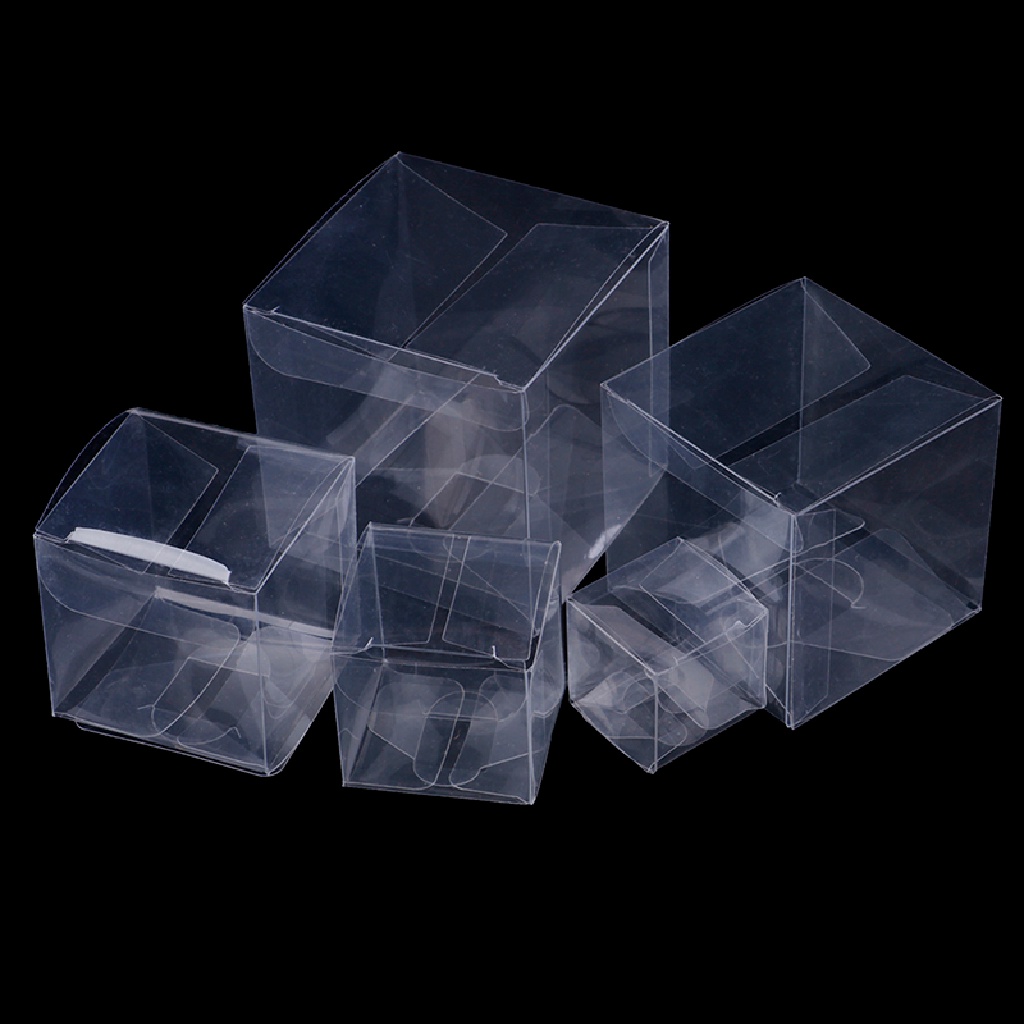 Set 50 Túi Nhựa pvc Trong Suốt Hình Vuông Đựng Kẹo / Socola Cho Tiệc Cưới