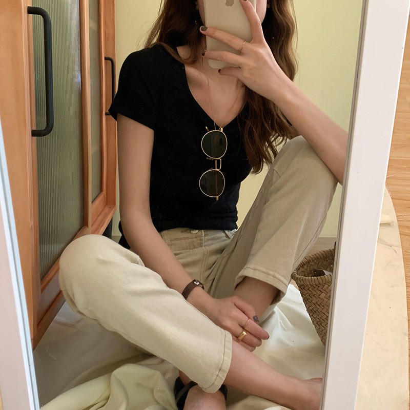 Quần Jean lửng nữ Lưng cao Cao cấp Ống suông Co giãn Mùa Hè Ulzzang Hàn Quốc Quần bò cộc nữ Cạp cao 9 tấc | BigBuy360 - bigbuy360.vn