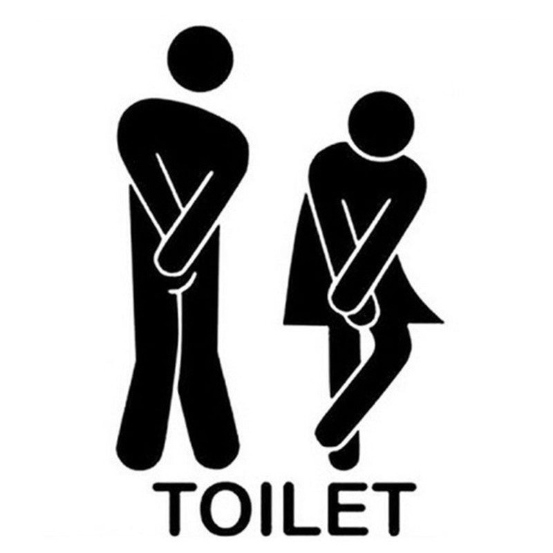 Miếng dán tường biểu tượng đi vệ sinh DIY vui nhộn sáng tạo dành cho toilet