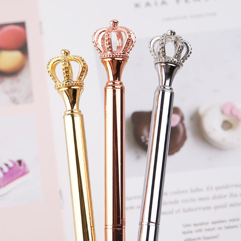 Bút Bi Hình Vương Miện Đính Pha Lê Lấp Lánh Dành Cho Học Sinh