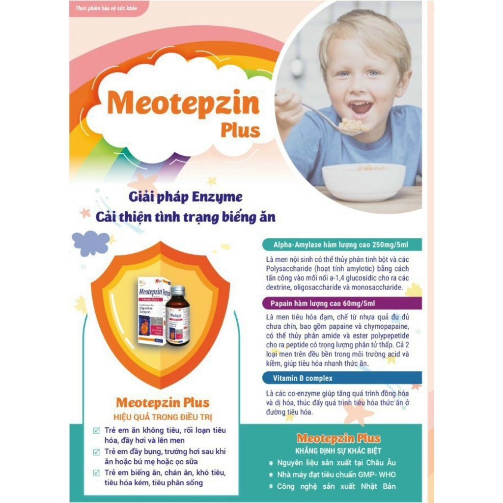 MEOTEPZIN Plus  - Giải pháp enzyme , cải thiện tình trạng biếng ăn- Hãng dược phẩm Nutramed
