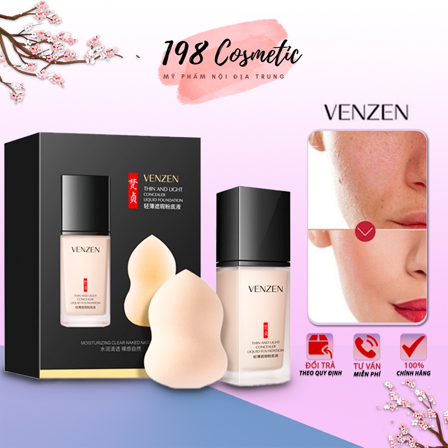 Kem nền che khuyết điển dạng lỏng BB cream Venzen kiềm dầu chống nước kháng mồ hôi