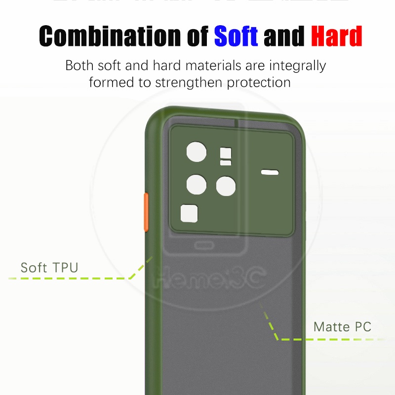 Ốp Điện Thoại PC Cứng Trong Suốt Mặt Nhám Cho Vivo X80 Pro X80Pro
