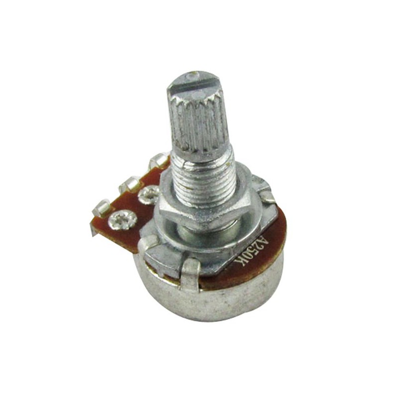 A250K Mini Split Shaft Audio Pot Guitar Long Potentiometers For Fender Stratocaster Telecaster Guitar Bass Parts (Pack Of 2)