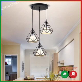 Đèn thả bàn ăn_đèn thả - đèn thả trần kim cương size lớn kèm bóng led bảo hành 24 tháng